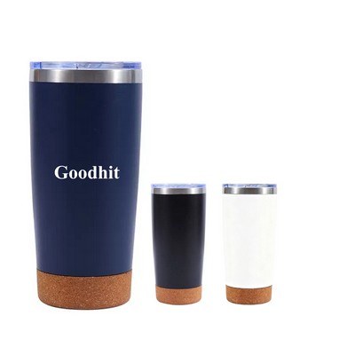 20 oz Stainless Steel Insulated Tumbler with Cork Bottom