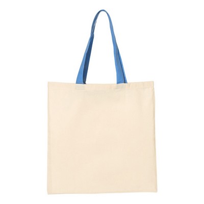 Q-Tees™ Cotton Tote w/Colored Handle (Blank)